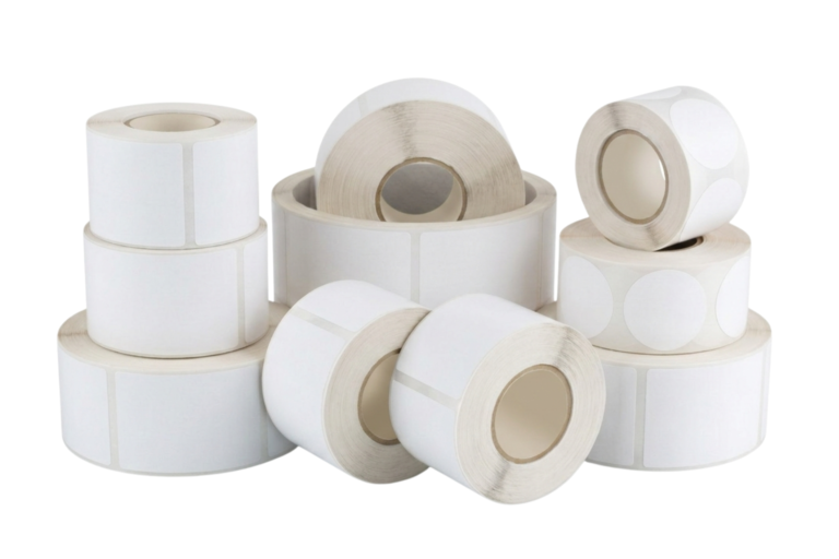White Plain Label Rolls