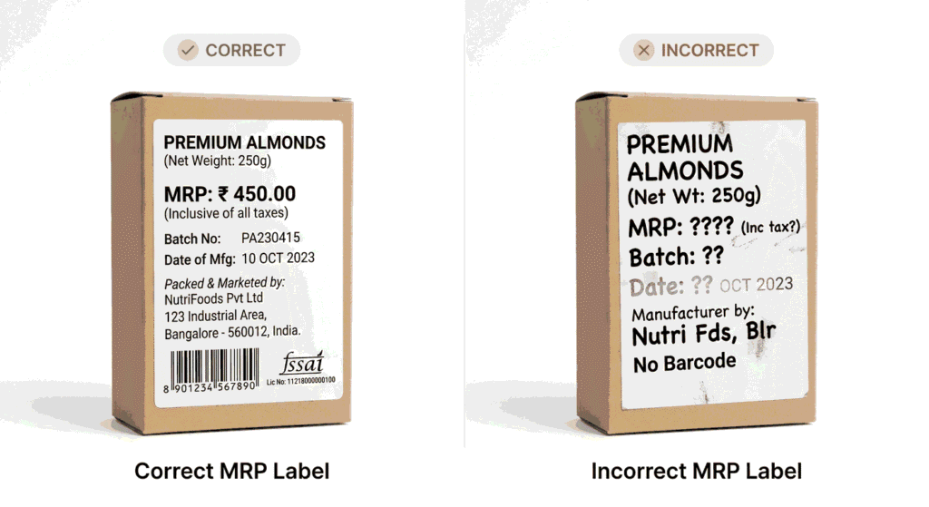 Correct vs Incorrect MRP Barcode Sticker