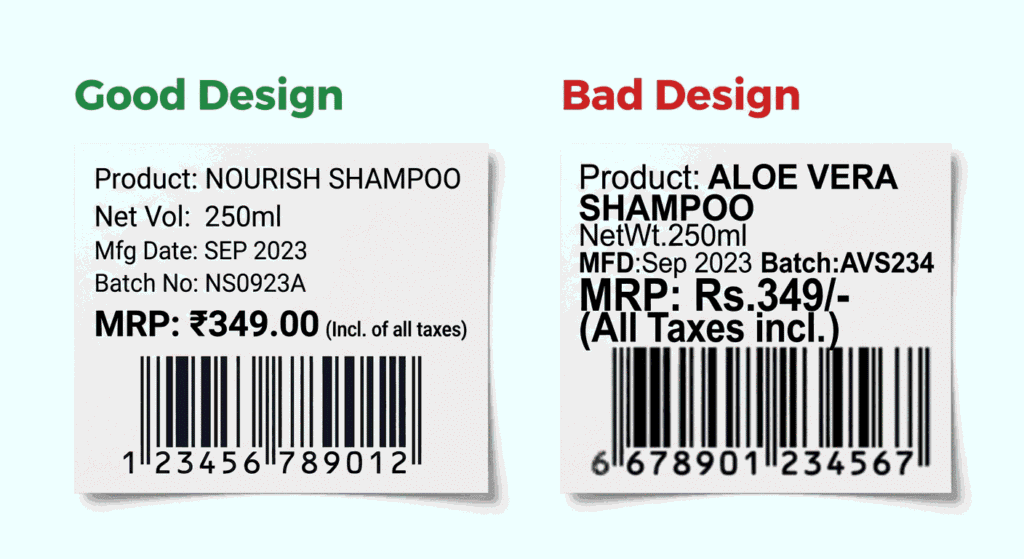 MRP Barcode Sticker Design