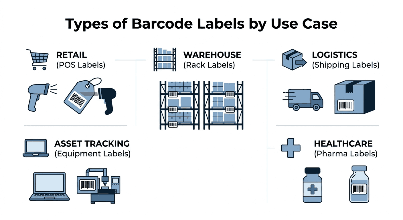 Types of Barcode Labels by Use Case