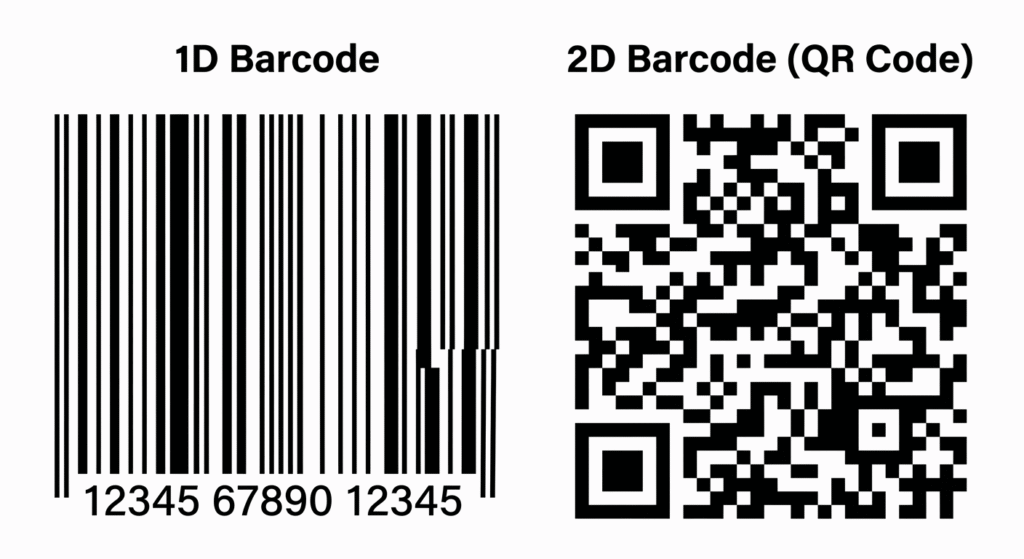 difference between 1d and 2d barcode